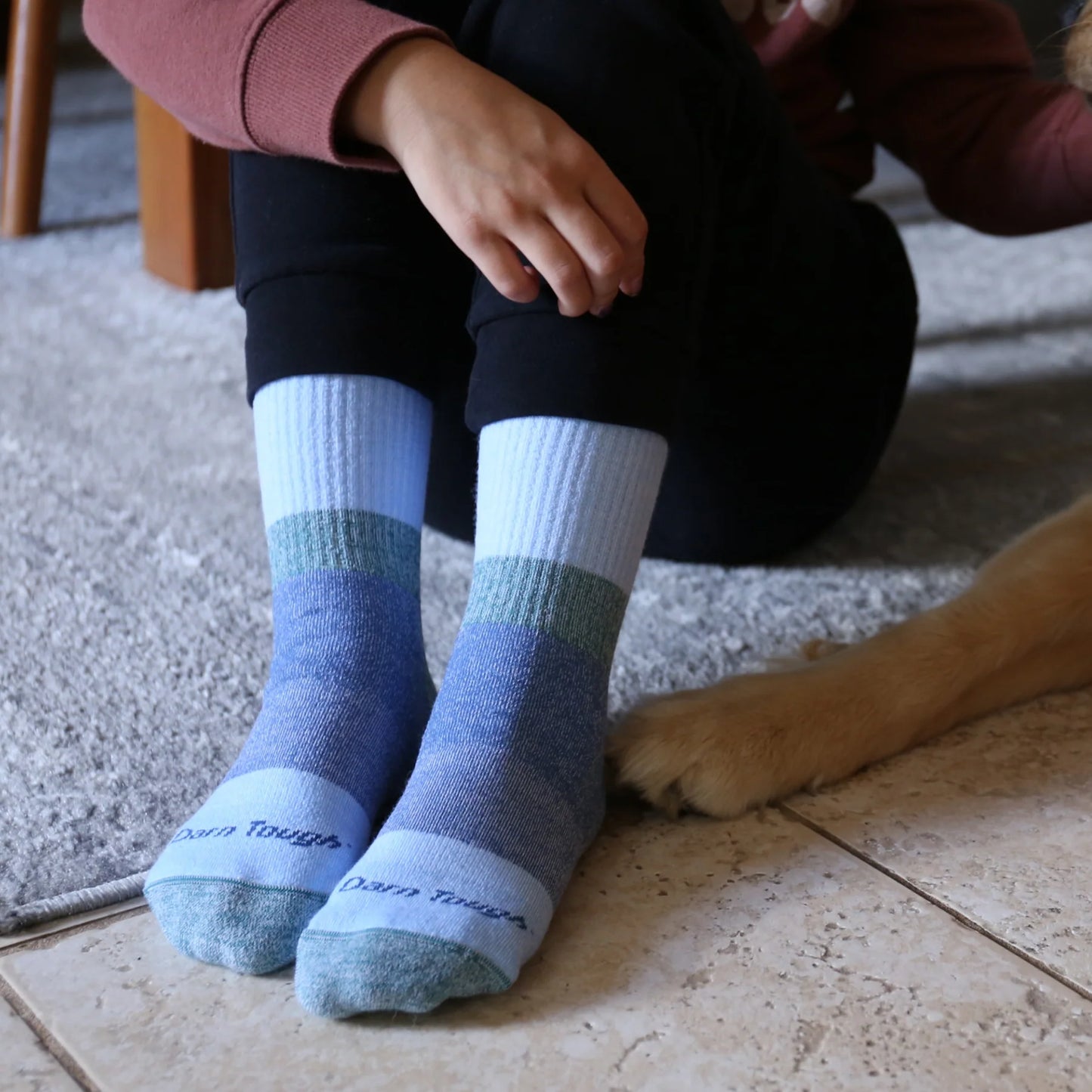 Kids Hill Topper Micro Crew Heavyweight Hiking Socks in Dragonfly