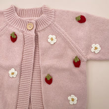 Load image into Gallery viewer, Cotton Strawberry Flower Cardigan