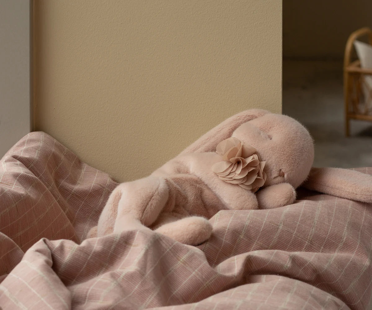 Small Sleeping Plush Bunny in Powder