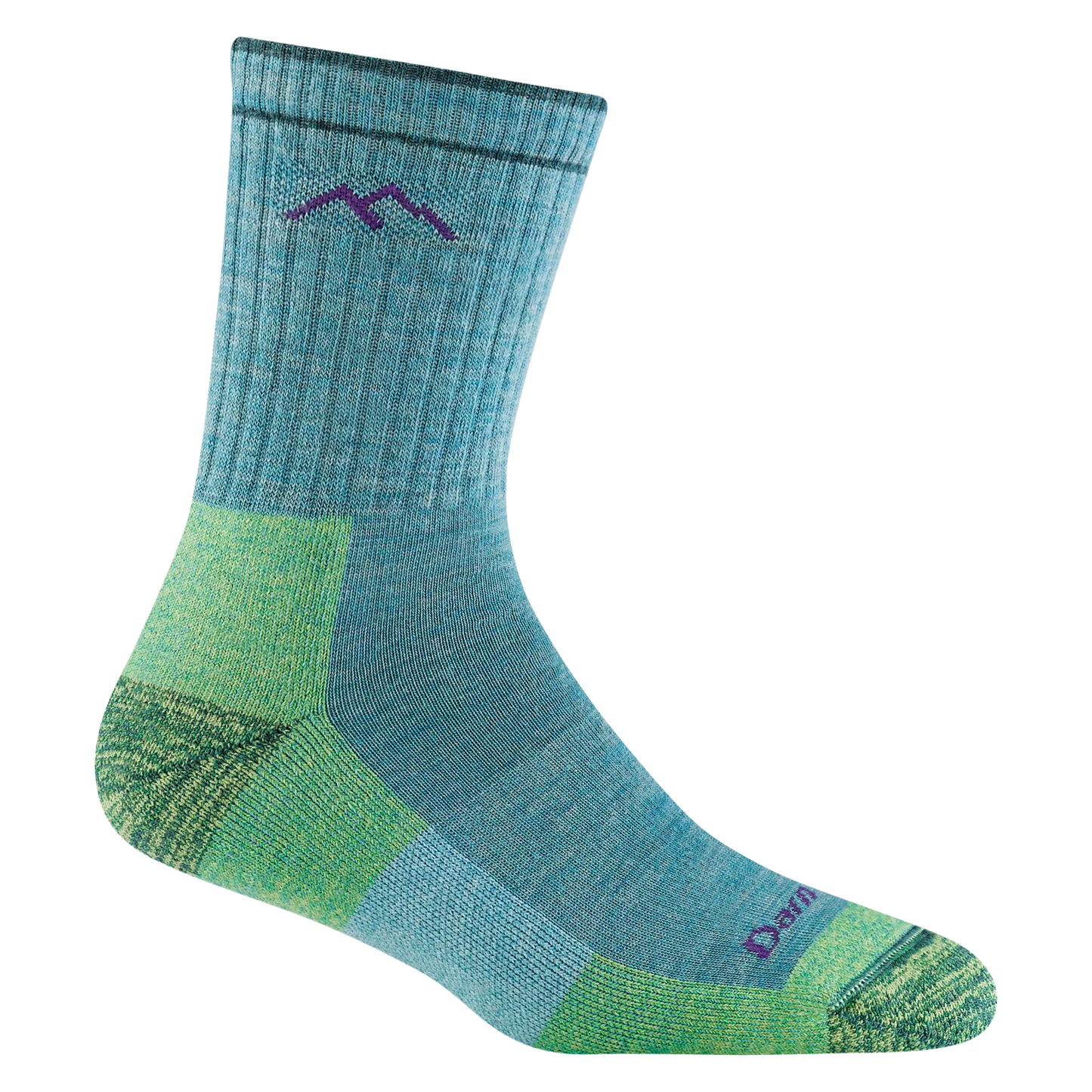Hiker Micro Crew Midweight Hiking Socks in Aqua Heather