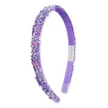 Thin Sequin Headband in Purple