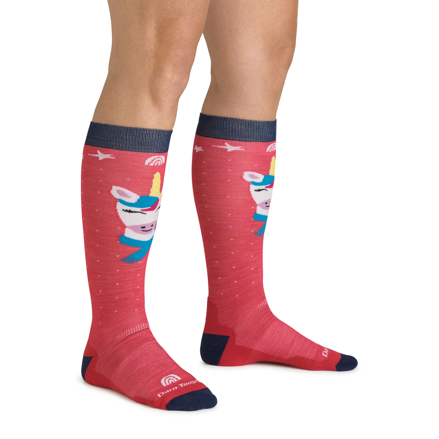 Darn Tough | Kids Magic Mountain Over-the-Calf Midweight Ski & Snowboard Socks in Raspberry
