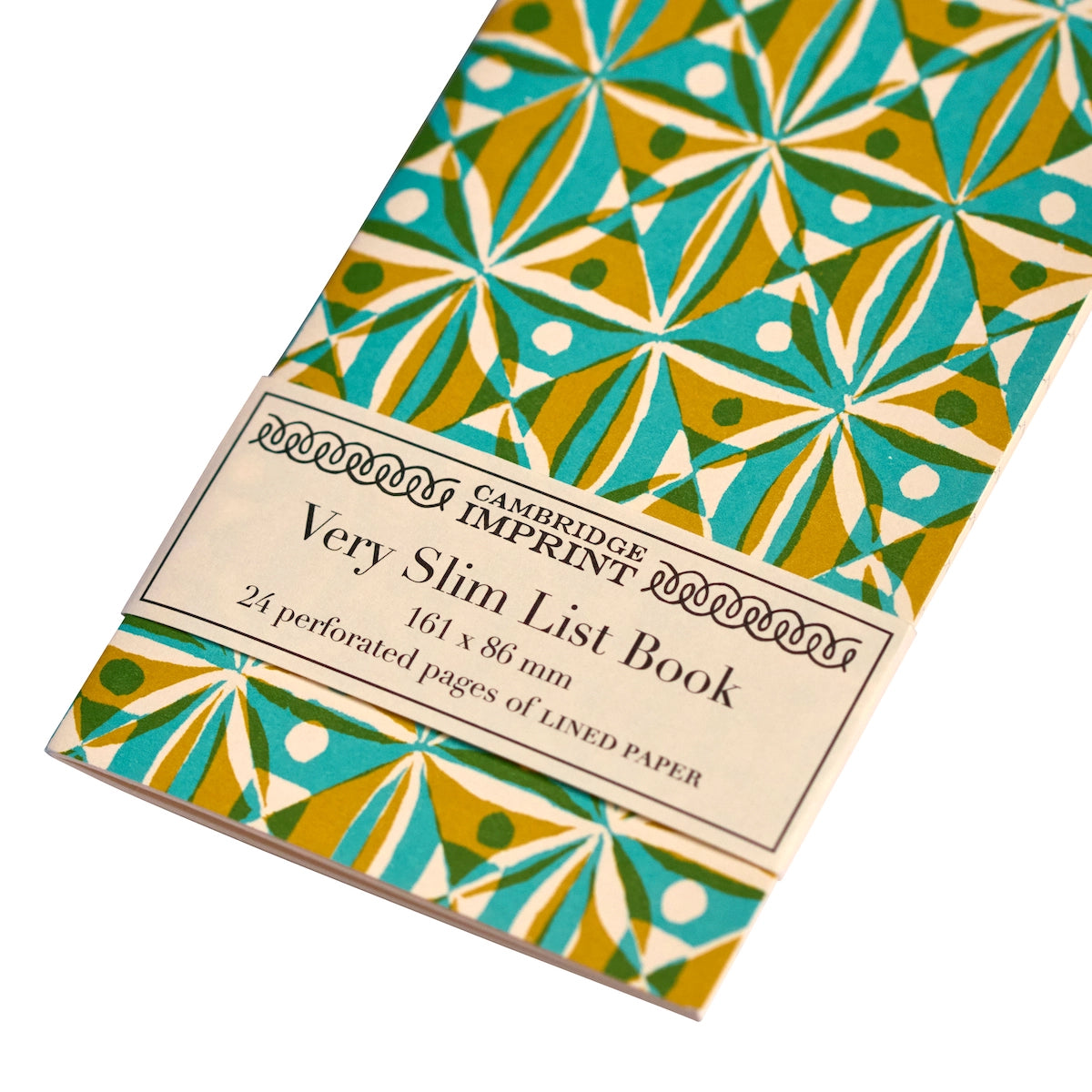 Very Slim Kaleidoscope List Book in Yellow and Turquoise