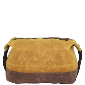 Waxed Cotton Dopp Kit in Mustard