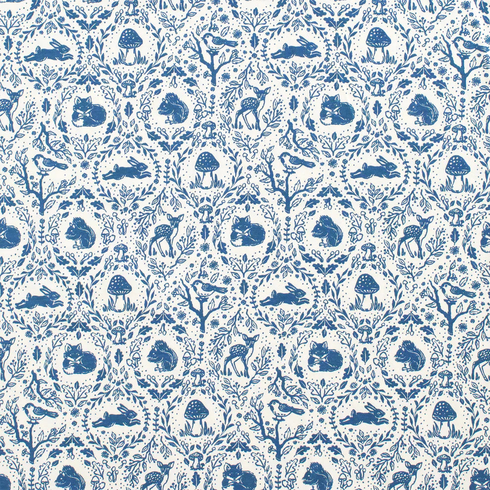 Winter Water Factory | Lausanne Baby Dress in Delft Blue Animal Tapestry