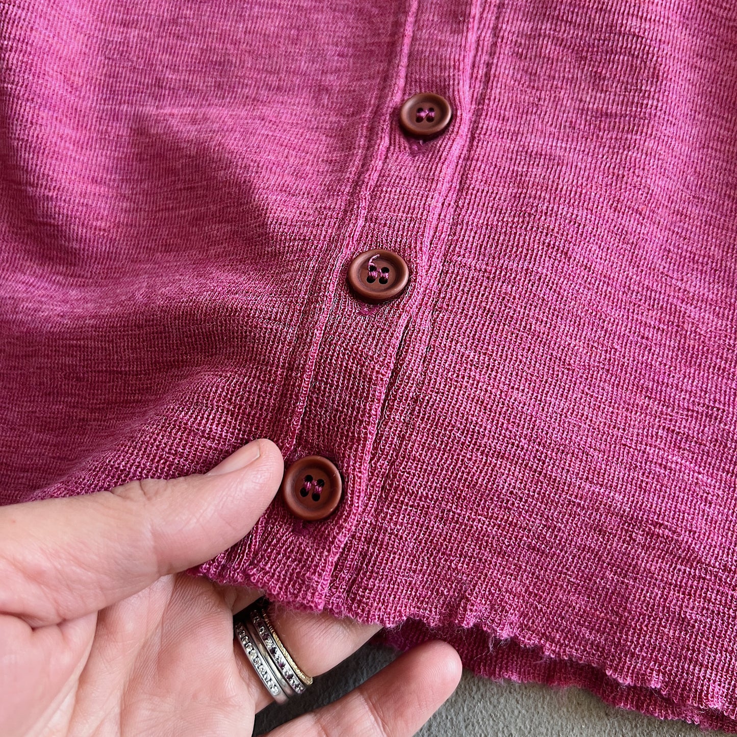 Merino Wool Cardigan in Camelia Melange
