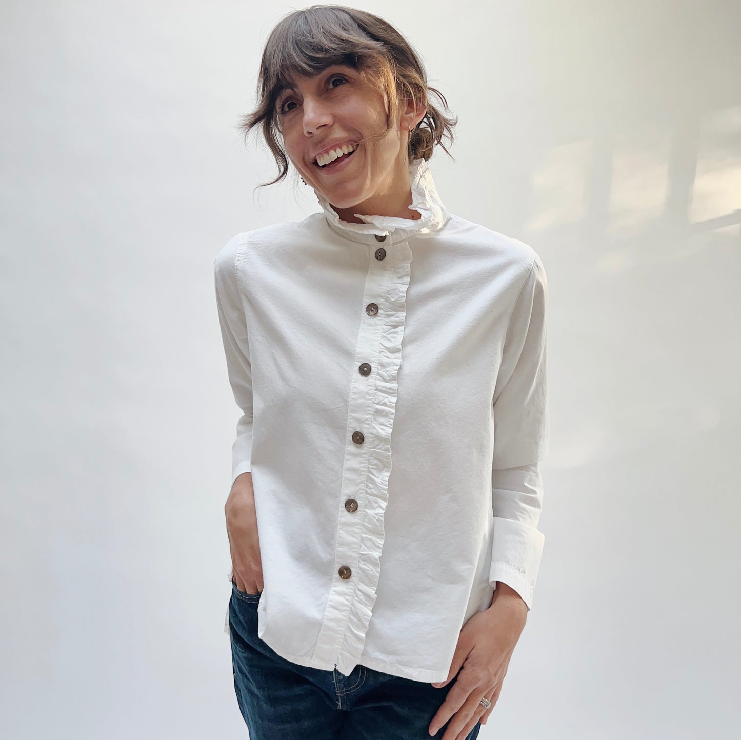 Blossom Collar Shirt in Chalk