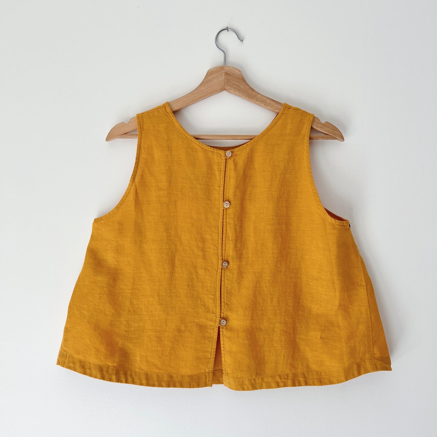 Button Back Tank in Turmeric