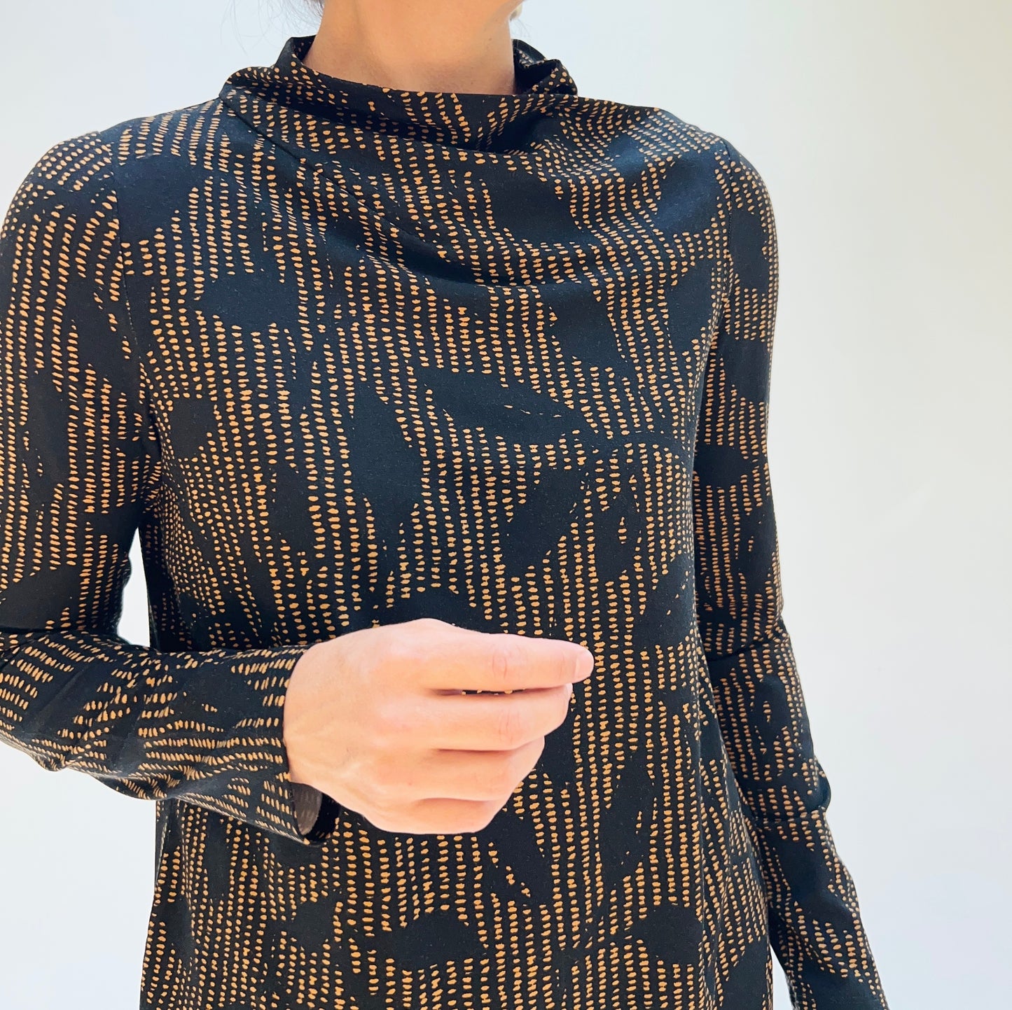 Core Travel Canopy Wrap Neck Top in Cumin