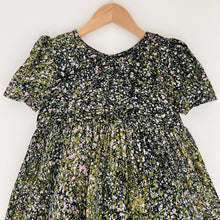 Load image into Gallery viewer, Fahari Bazaar | Girls Puff Sleeve Dress in Green & Pink Speckle