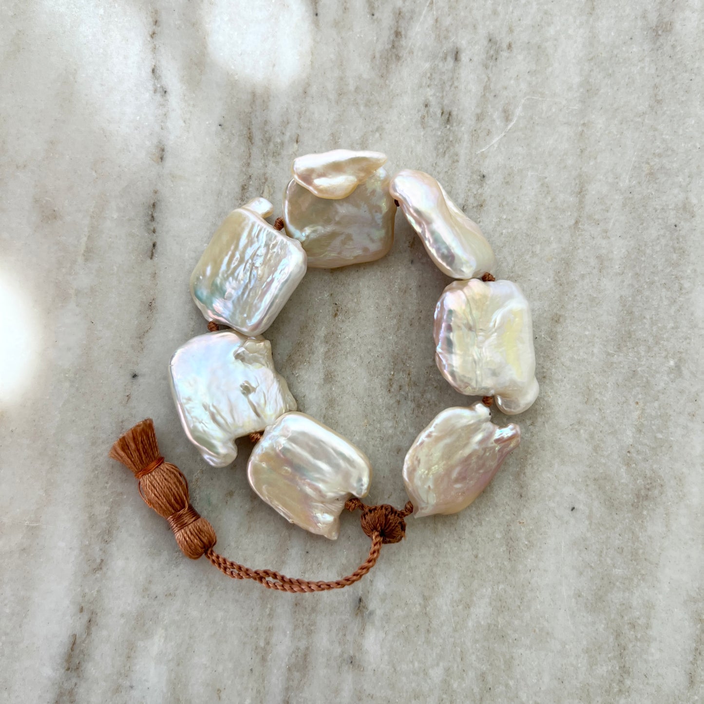 Lena Skadegard | Square Pearl Tassel Bracelet