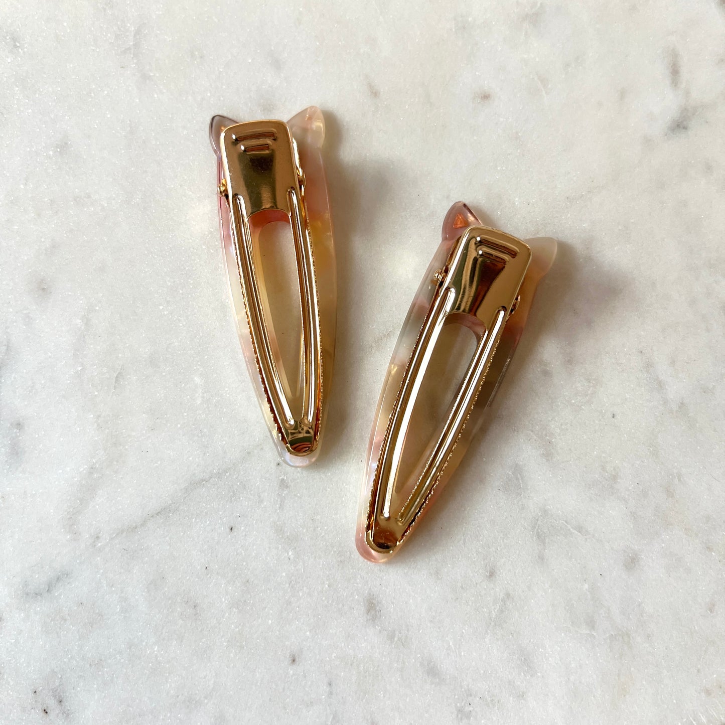 Cat Duo Clips in Pink Pearl