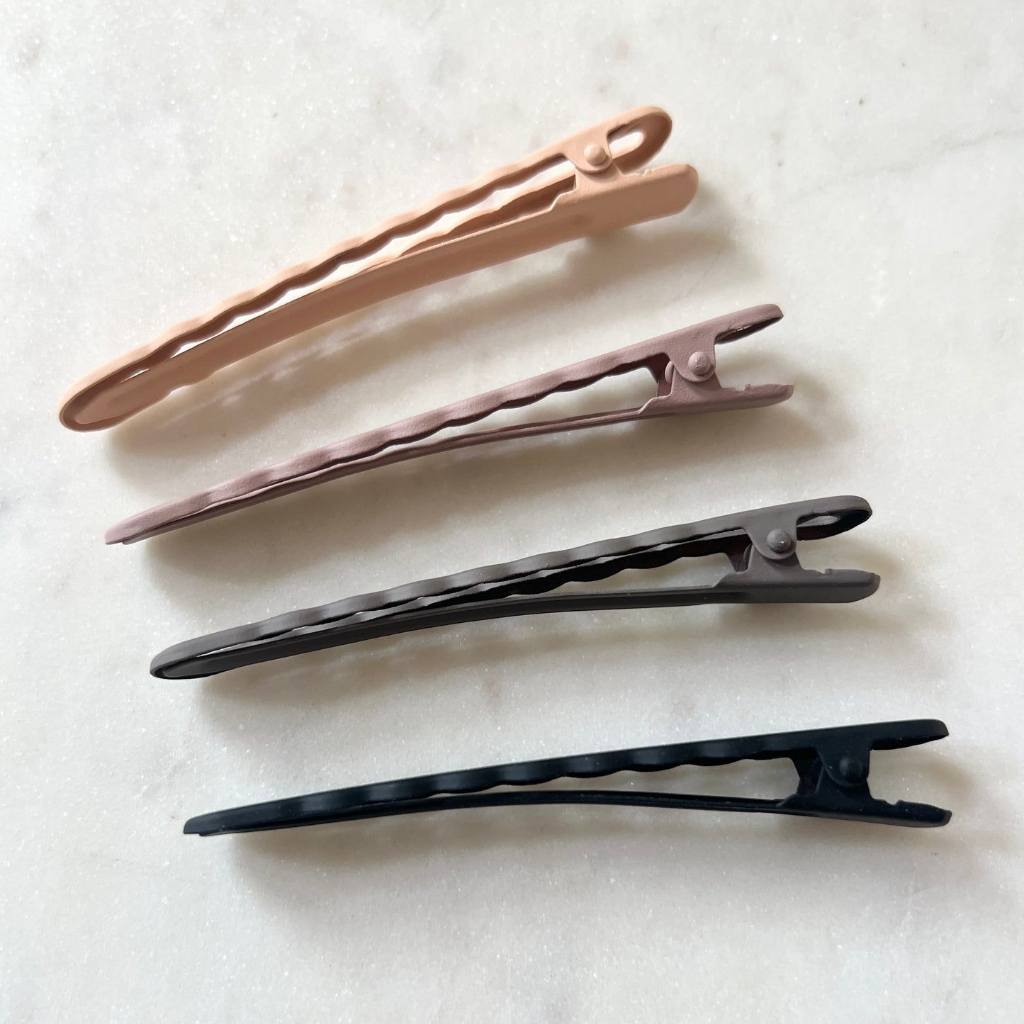 Set of Four Neutral Wavy Hair Clips