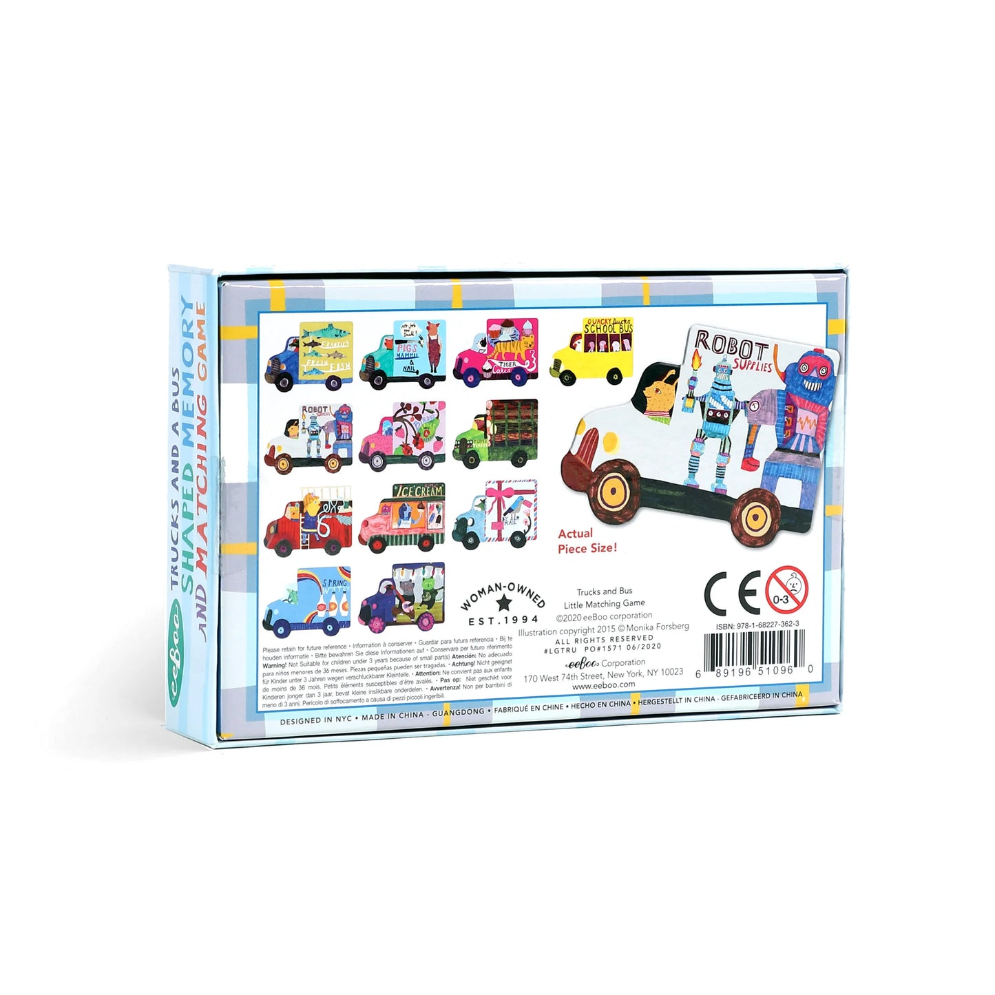 Eeboo | Trucks & a Bus Little Memory & Matching Game