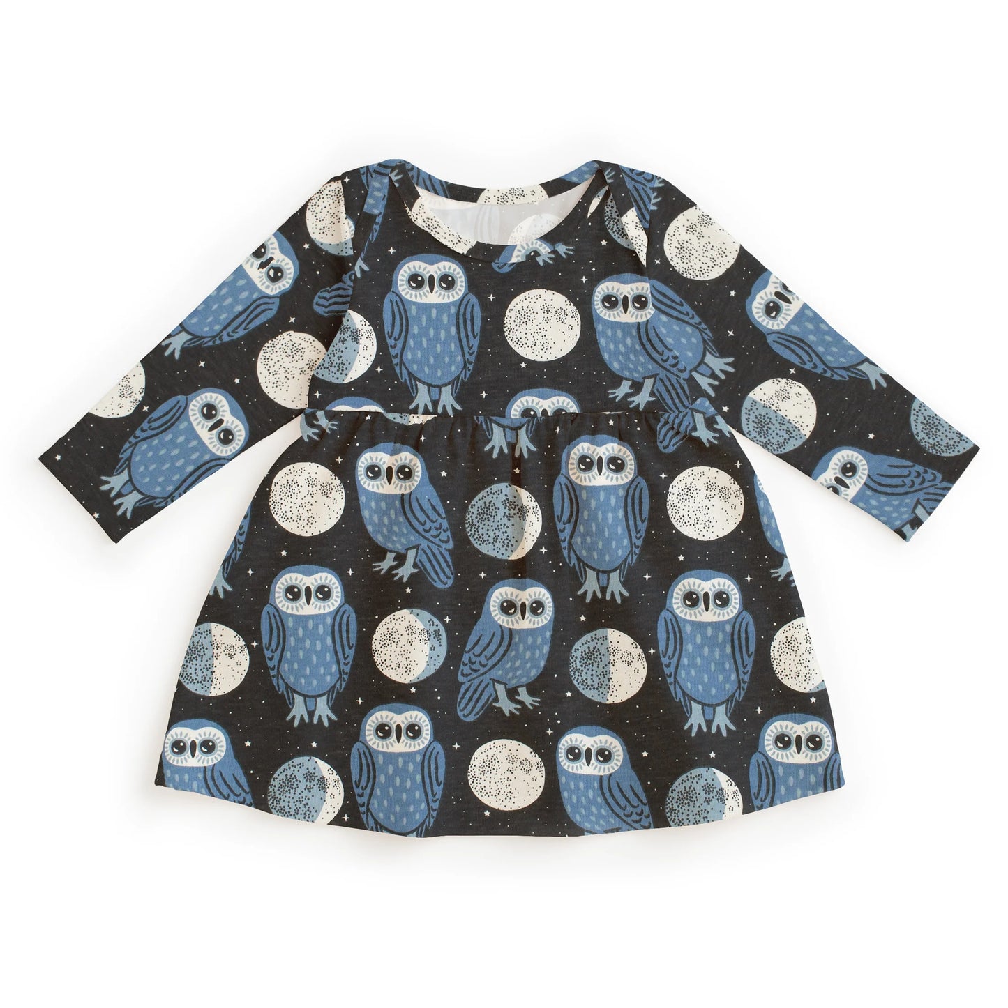 Lausanne Baby Dress in Midnight Owls