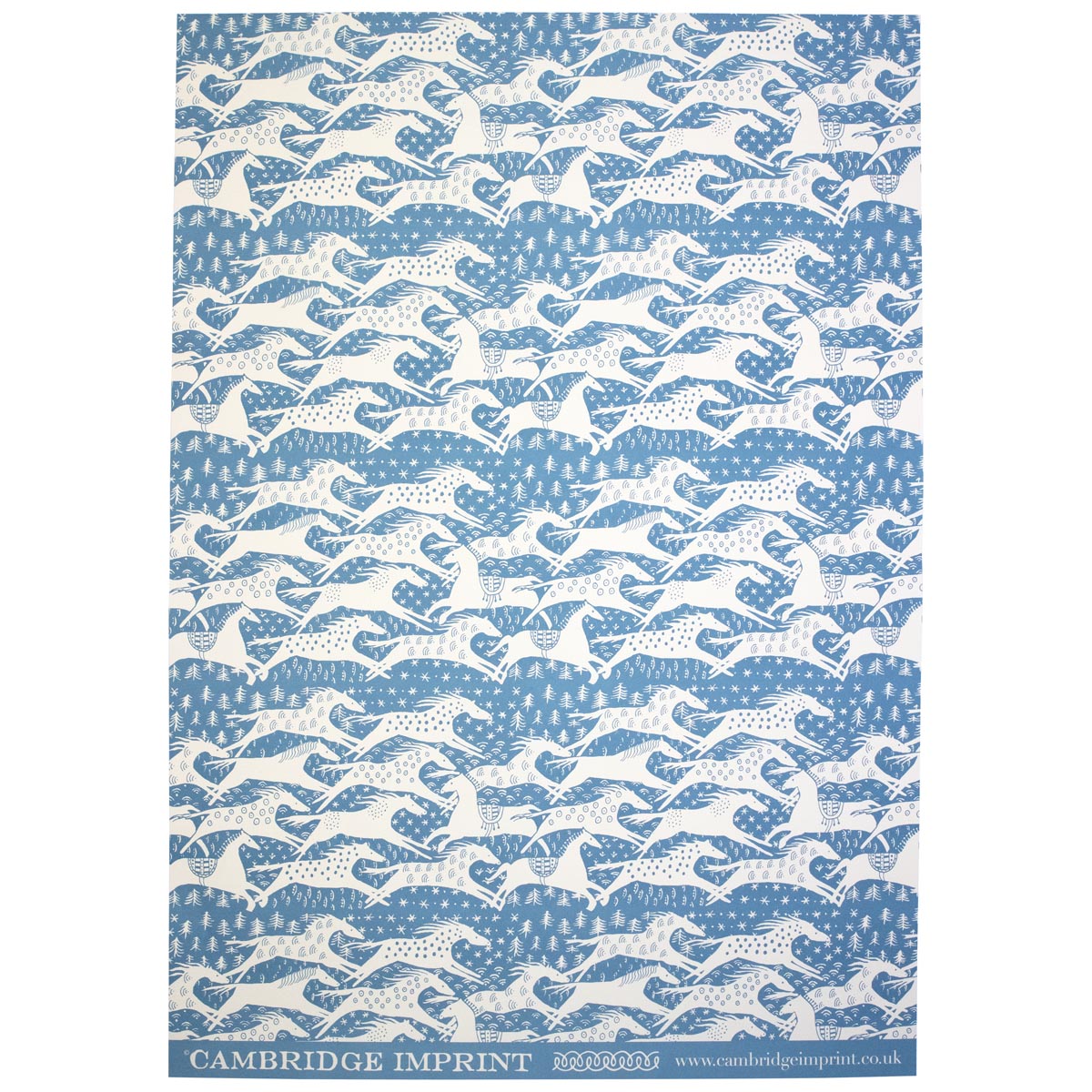 Cambridge Imprint | Horses Patterned Paper, Blue