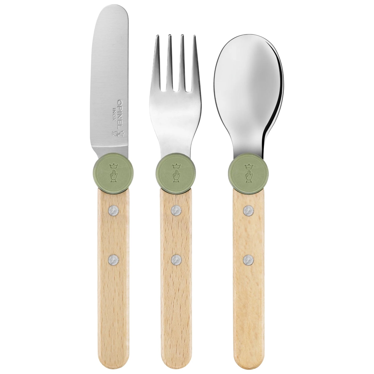 Le Petit Gourmet Kids Cutlery Set, Olive