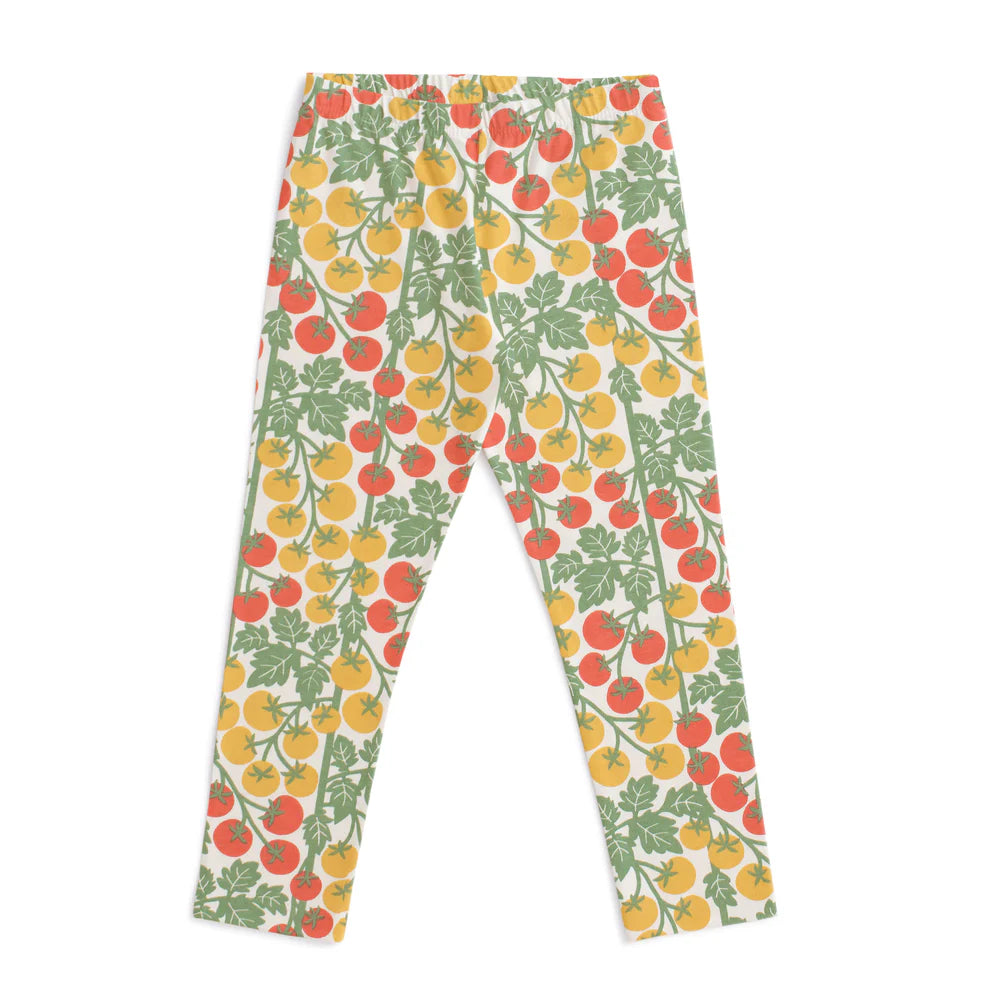 Leggings in Red & Yellow Tomato Vines