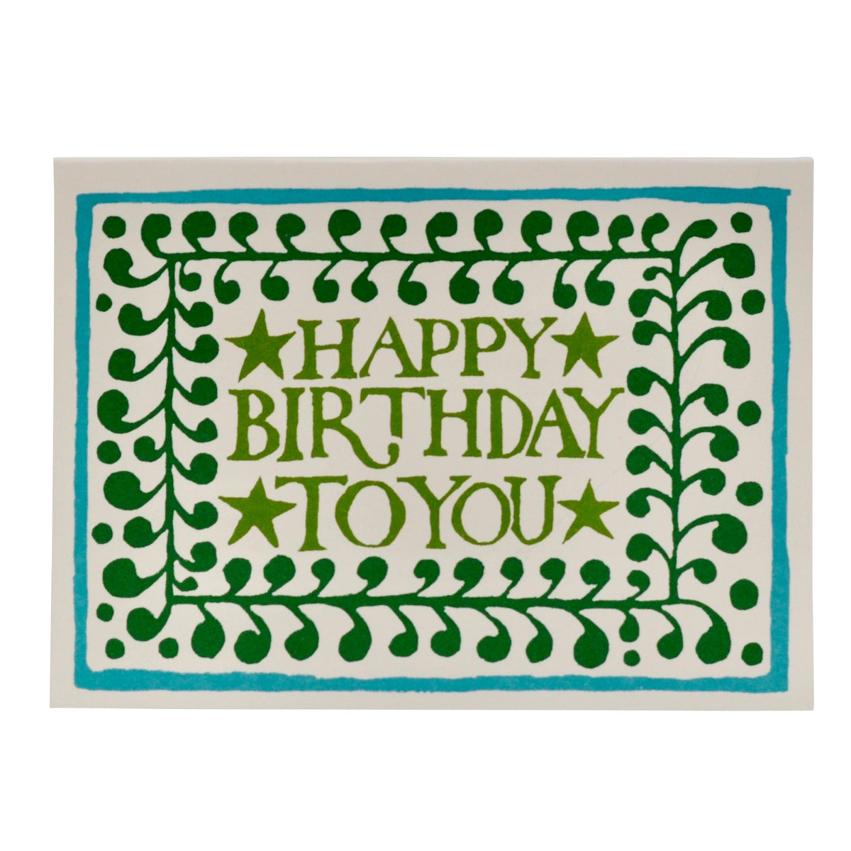 Comma Border Happy Birthday Card