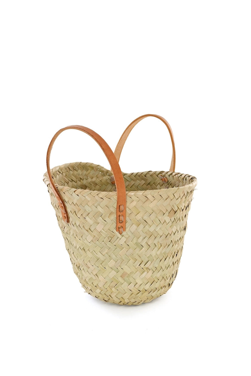 Petite Palm Shopper with Leather Handles
