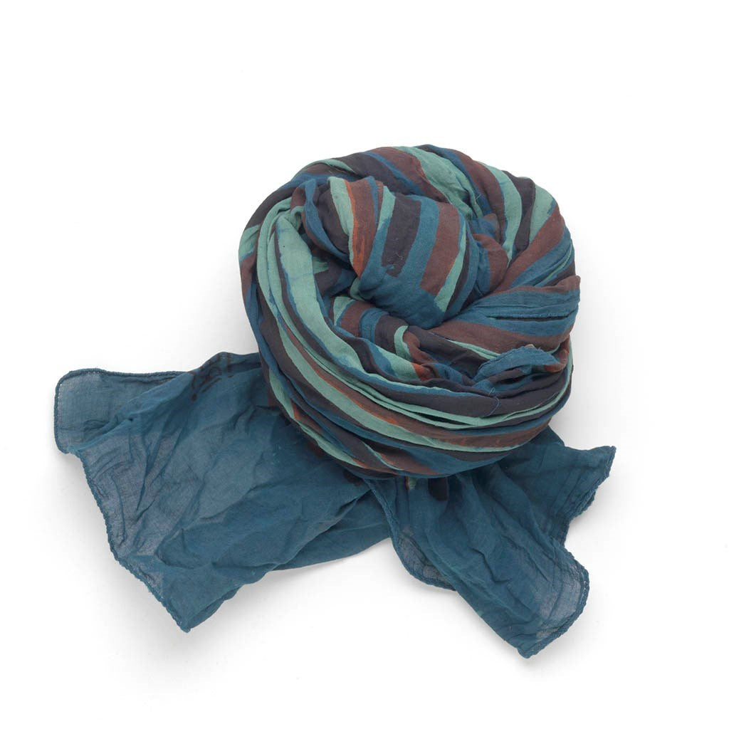 Straight to Spirit Stripe Bandana in Teal, Indigo, & Madder