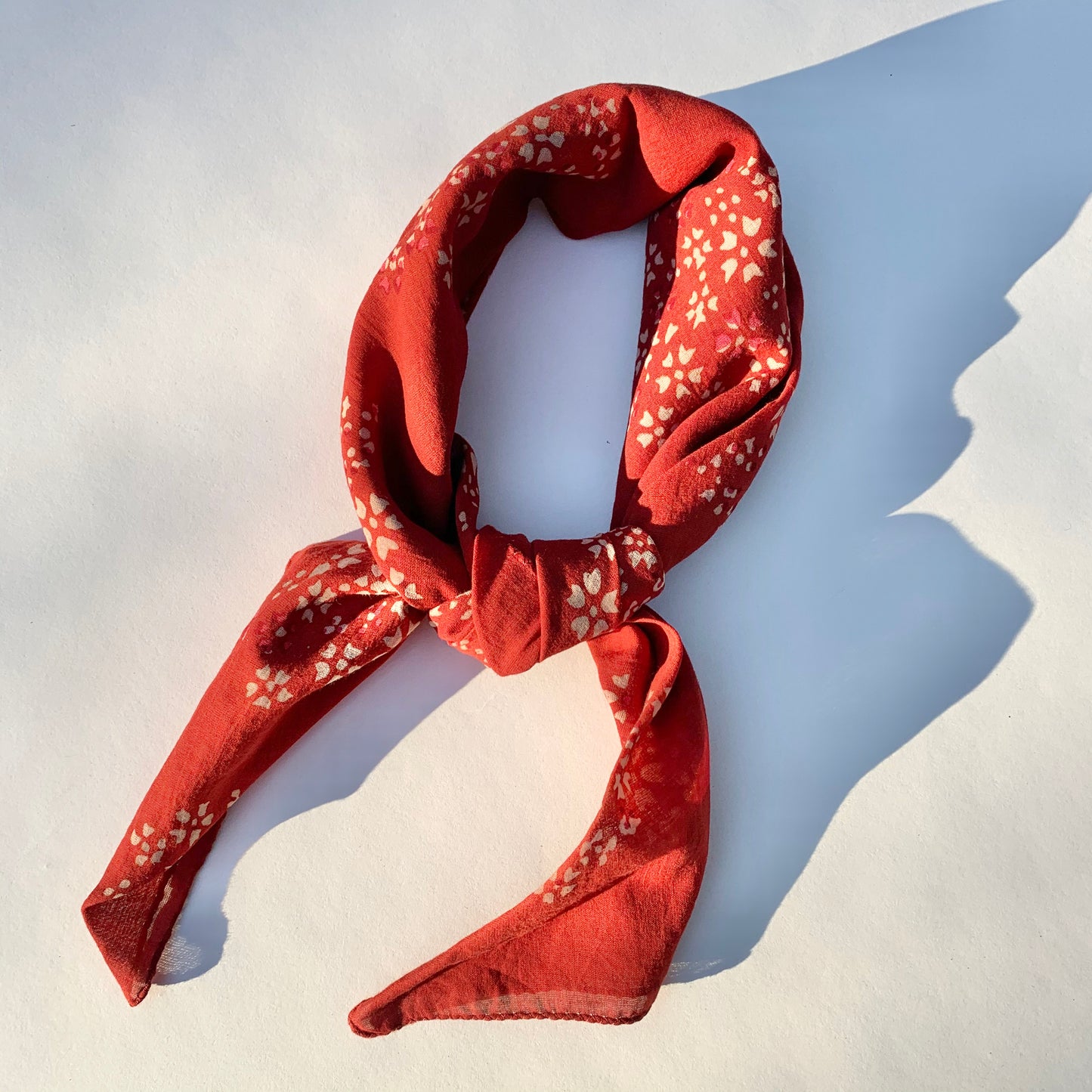 Floating Petals Bandana in Red Madder