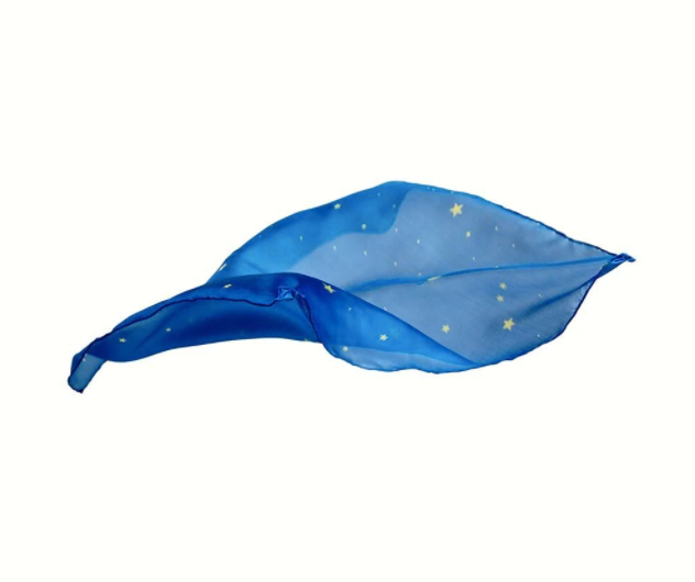 enchanted mini playsilk starry night seen seen blowing on white background