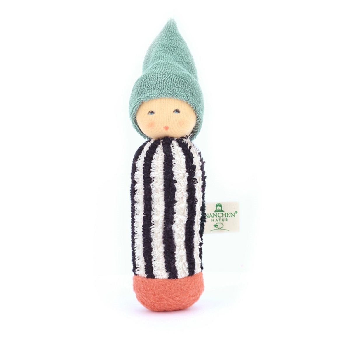 Colored Pencil Rattle in Sage & Apricot