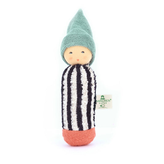 Colored Pencil Rattle in Sage & Apricot