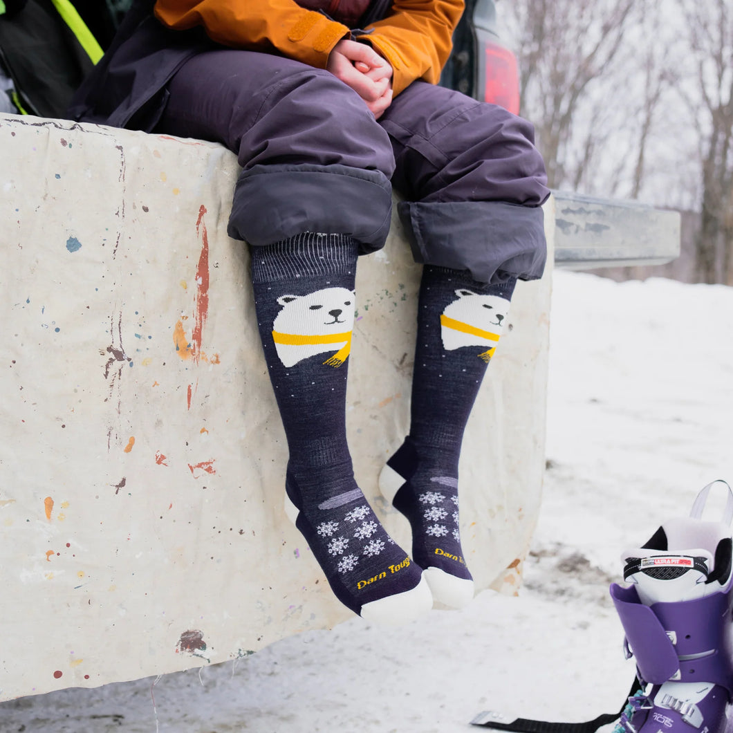 Darn Tough | Kids Polar Bear Over-the-Calf Midweight Ski & Snowboard Socks