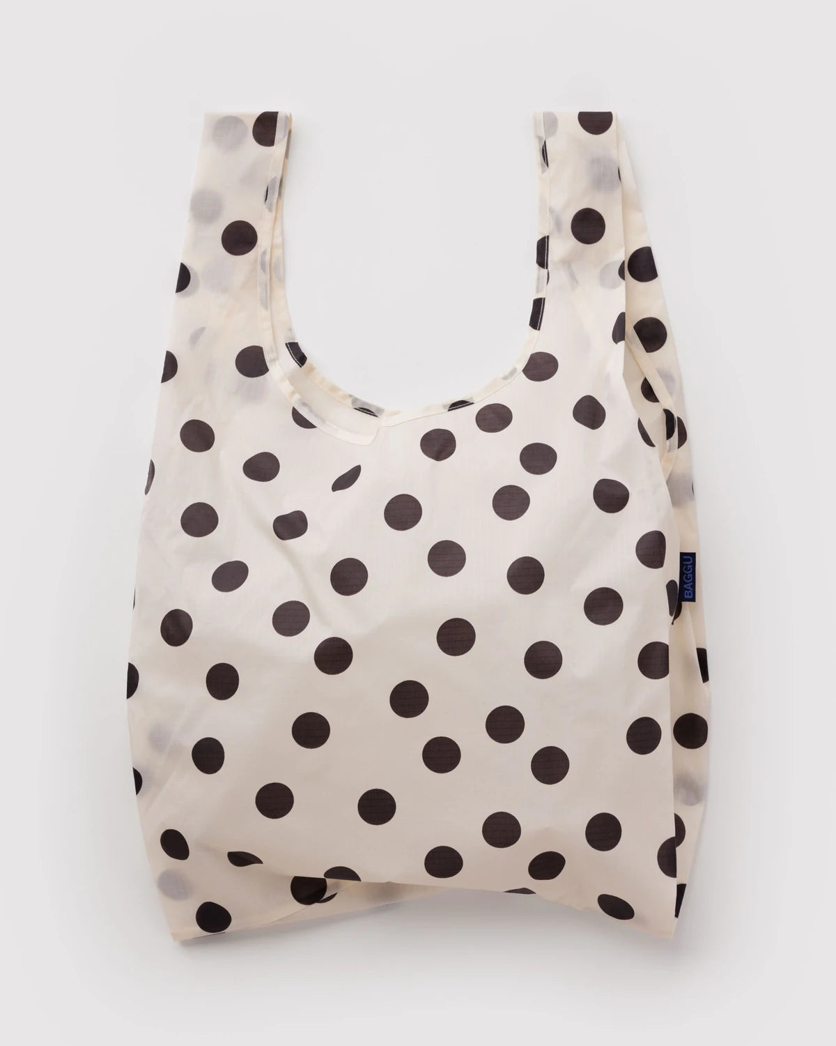 Standard Baggu in Cream and Black Polka Dots