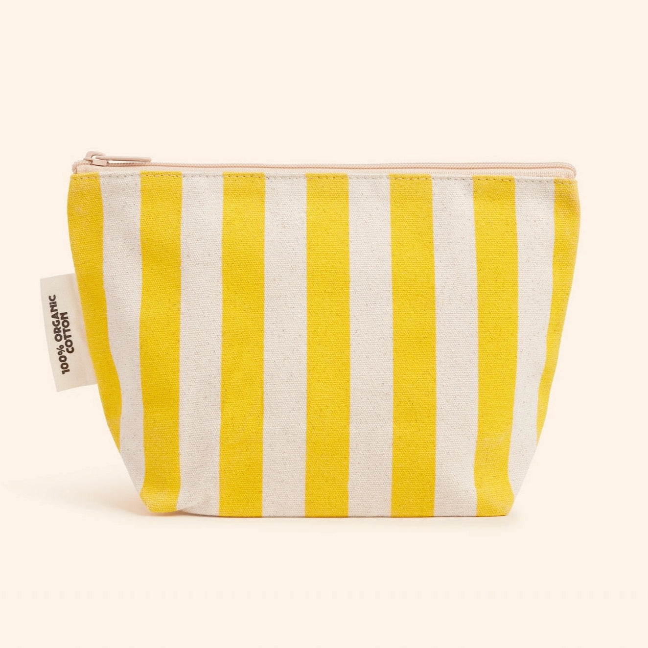 Organic Cotton Zipper Bag in Yellow