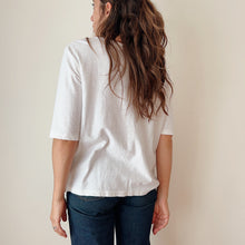 Load image into Gallery viewer, Cut Loose | Elbow Sleeve Top in White
