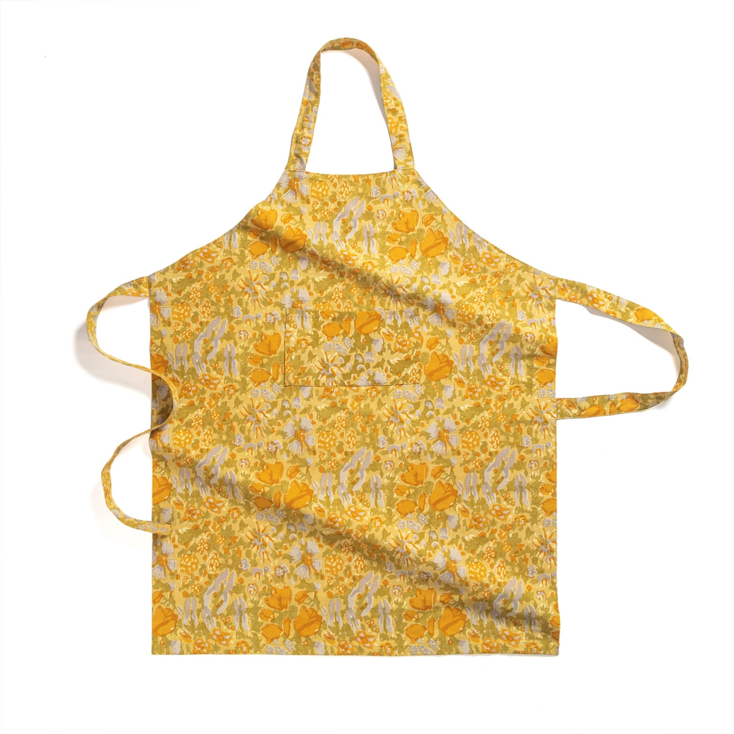 Jardin Apron in Mustard & Grey