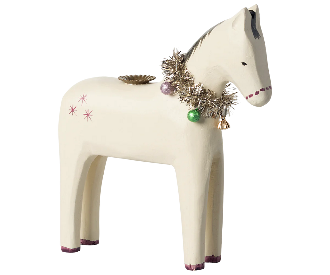 Maileg | Wooden Candle Holder - Large Horse