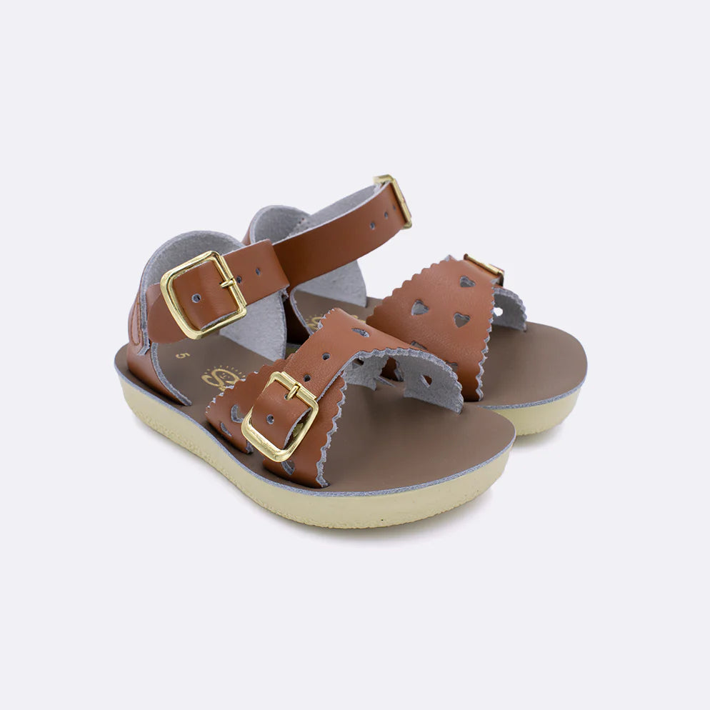 Salt Water | Kids' Sweetheart Sandal in Tan