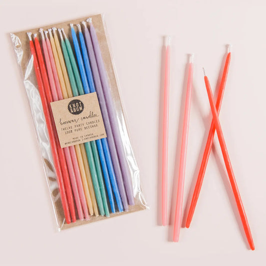 Tall Rainbow Beeswax Party Candles