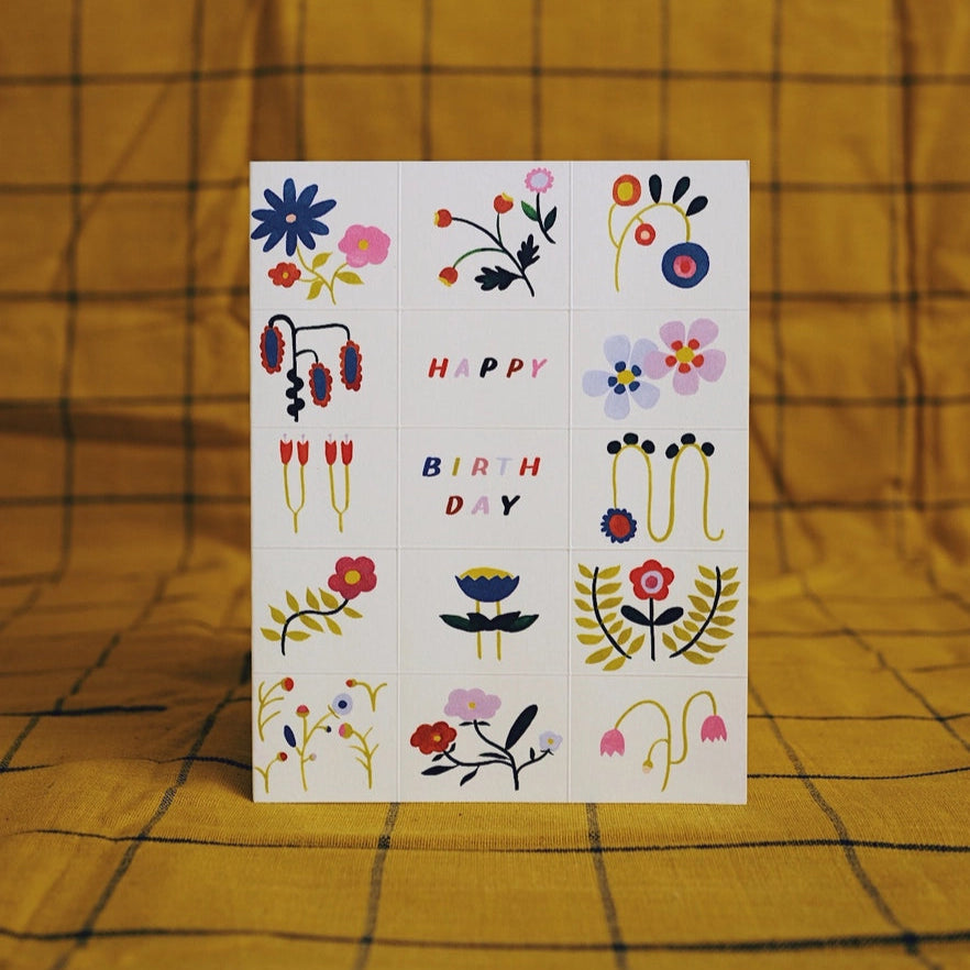 Flower Doodles Birthday Card