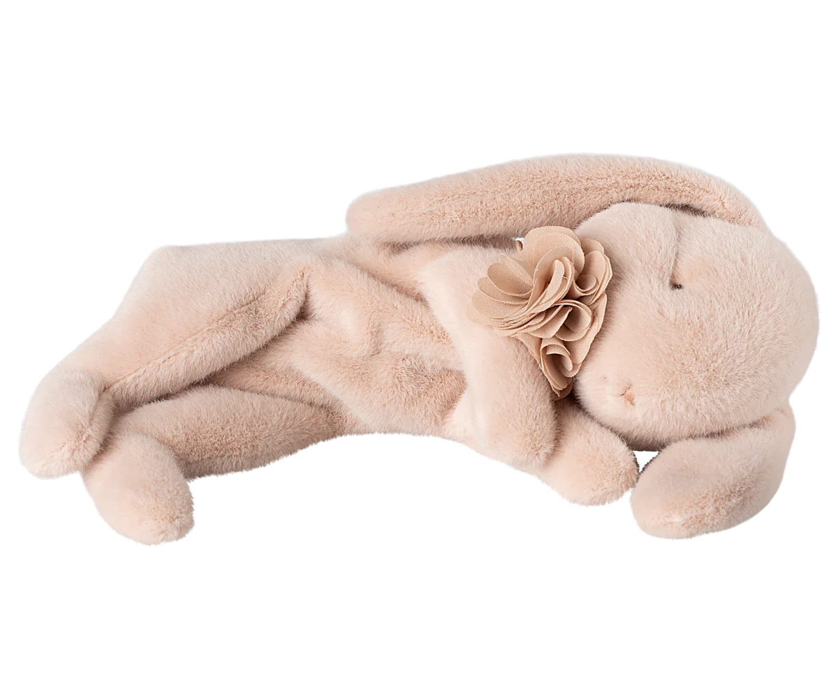Small Sleeping Plush Bunny in Powder