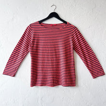 Load image into Gallery viewer, Cut Loose | 3/4 Sleeve Boatneck Top in Harbor Red &amp; Navy Stripe
