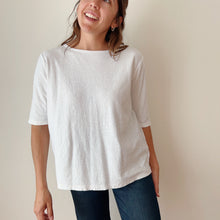 Load image into Gallery viewer, Cut Loose | Elbow Sleeve Top in White
