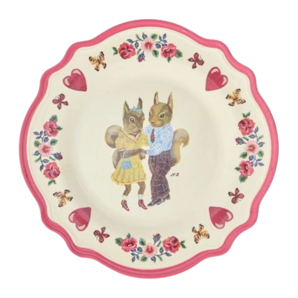 Nathalie Lété Vintage Dinner Plate in Red Kiss