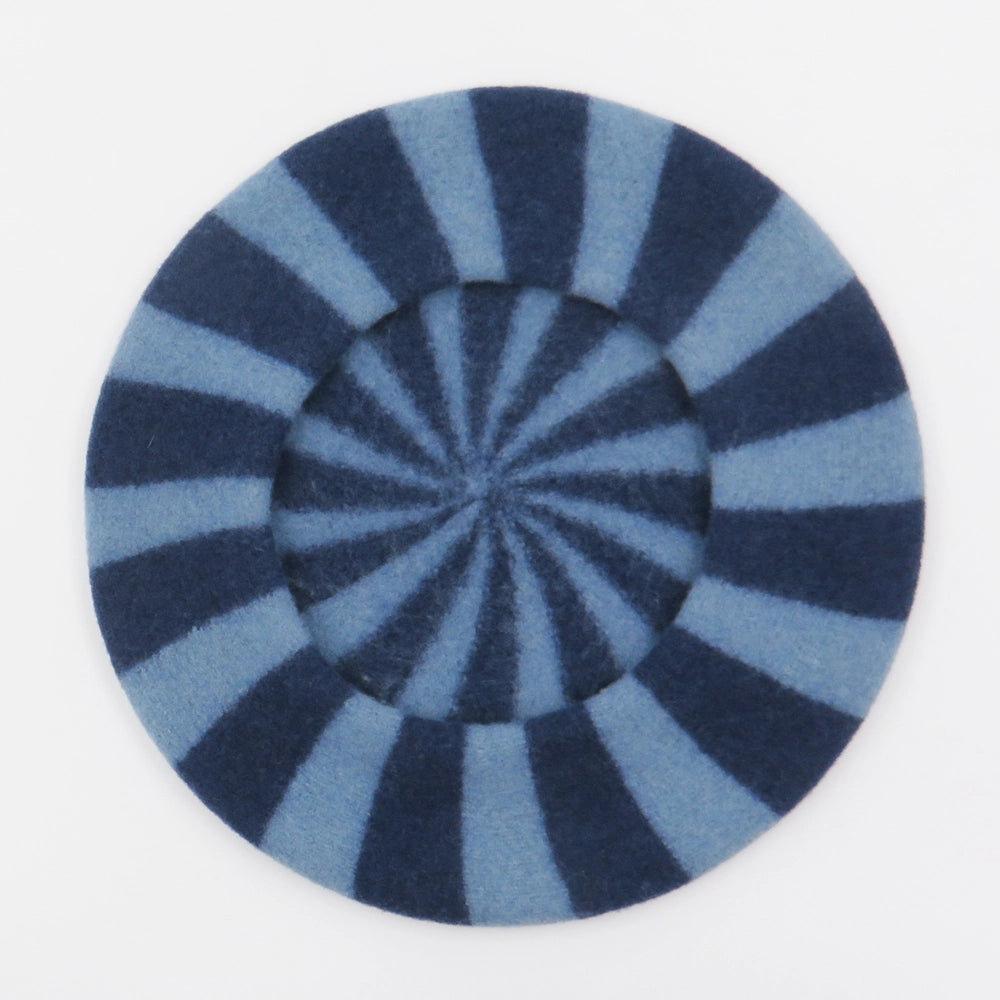 Berlingot Beret in Blue and Denim