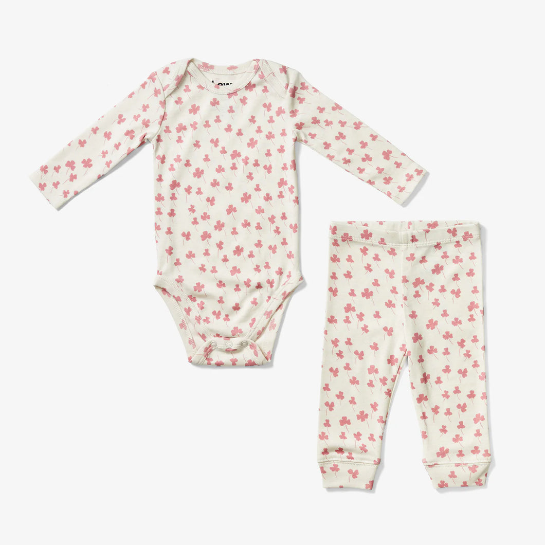 Lewis | Clover Onesie + Pant Set in Sweet Pea