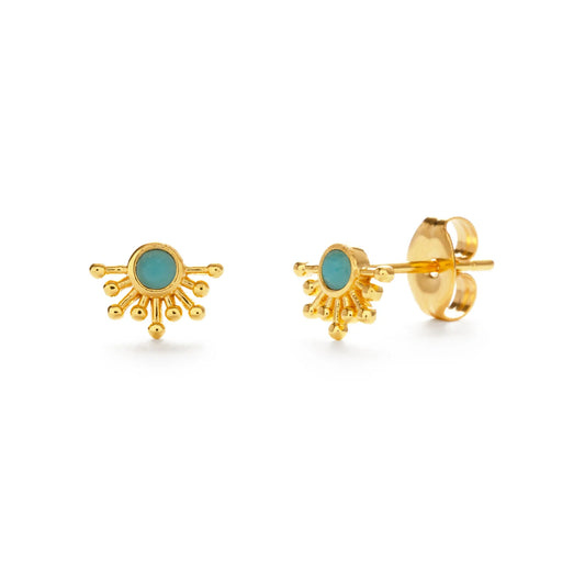 Rays of Light Stud Earrings in Turquoise