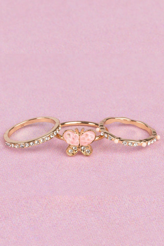 Chic Butterfly Garden Ring Set