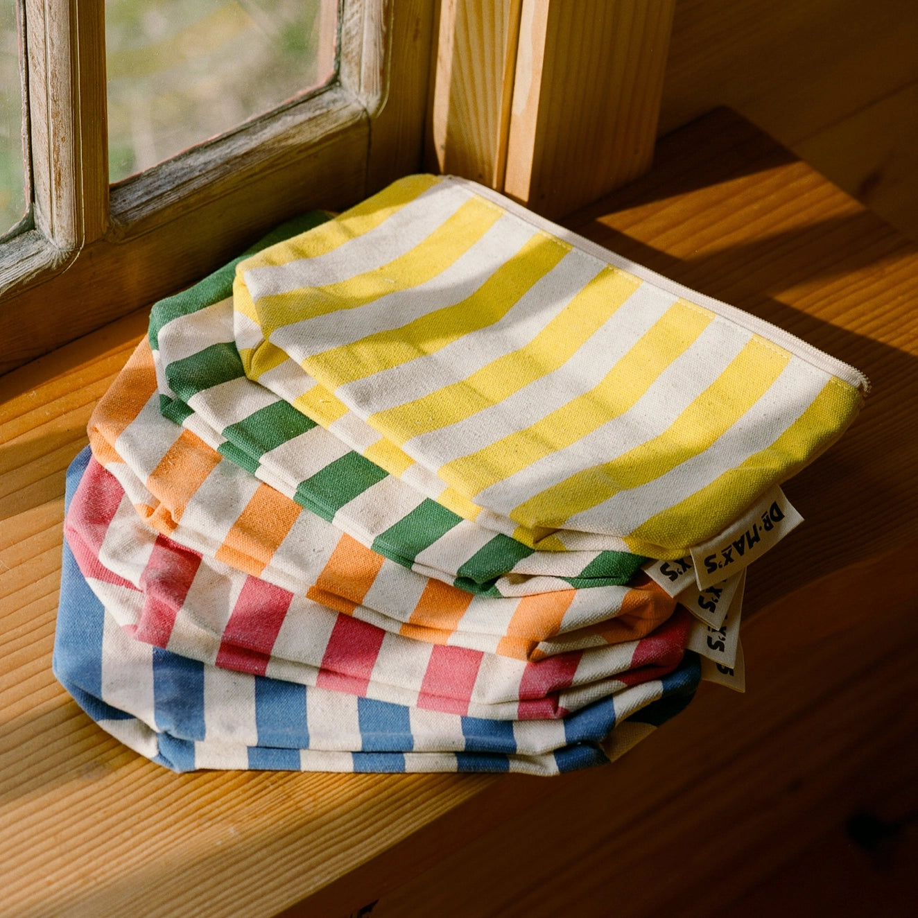 Organic Cotton Zipper Bag in Blue