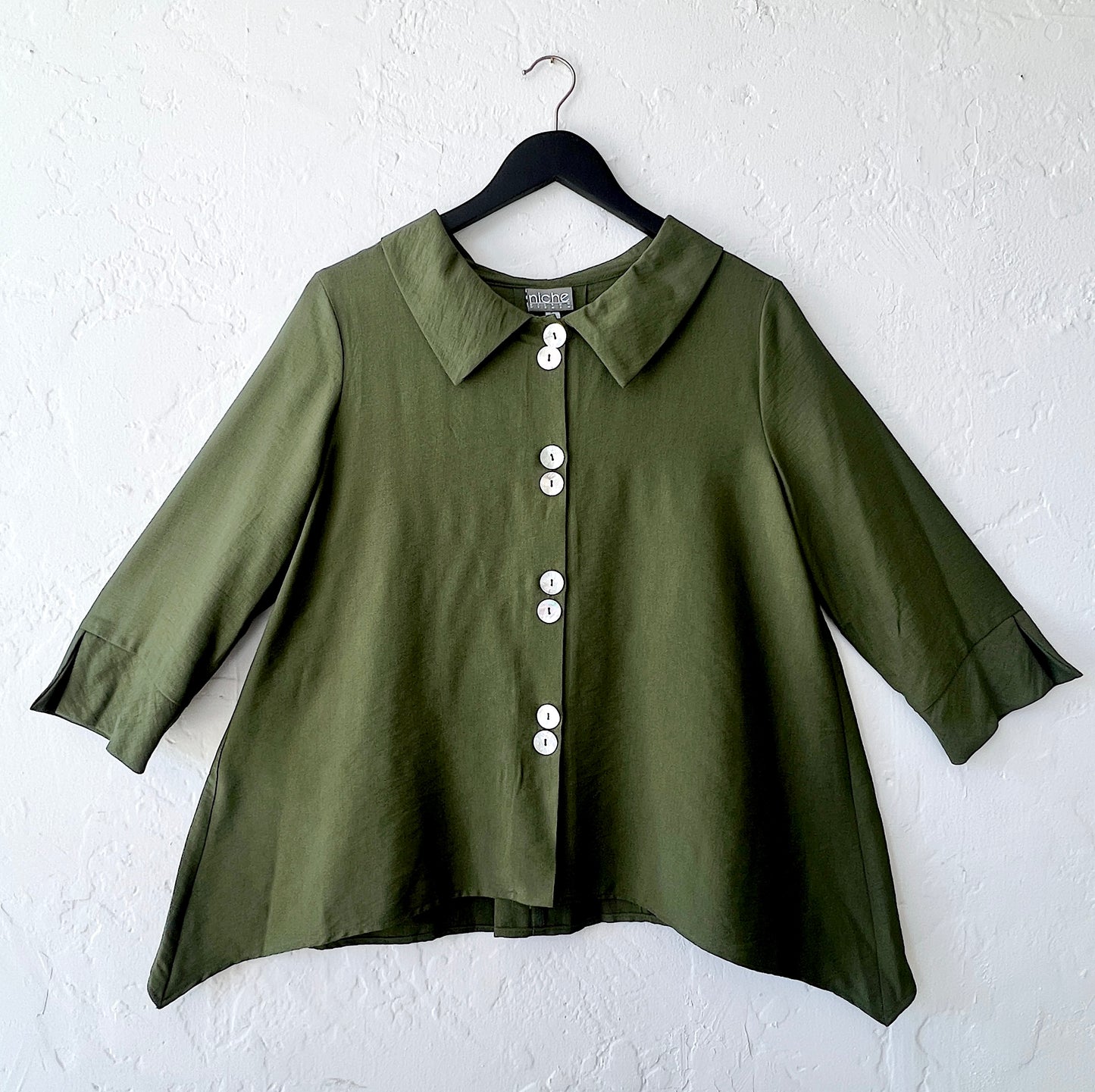Twin Button Jacket in Pine