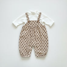Load image into Gallery viewer, Polka Dot Corduroy Overalls &amp; Mock Neck Top Set
