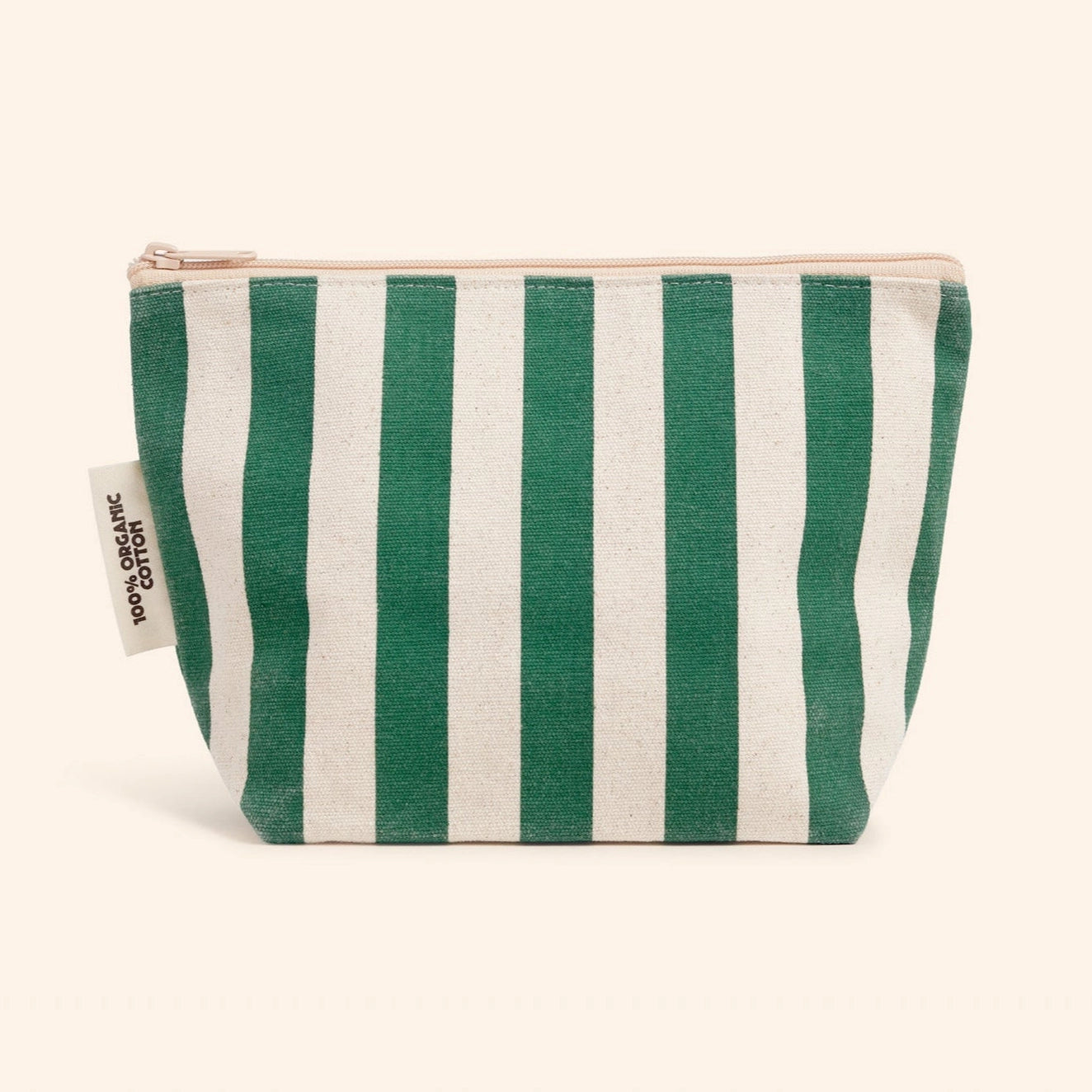 Organic Cotton Zipper Bag in Green